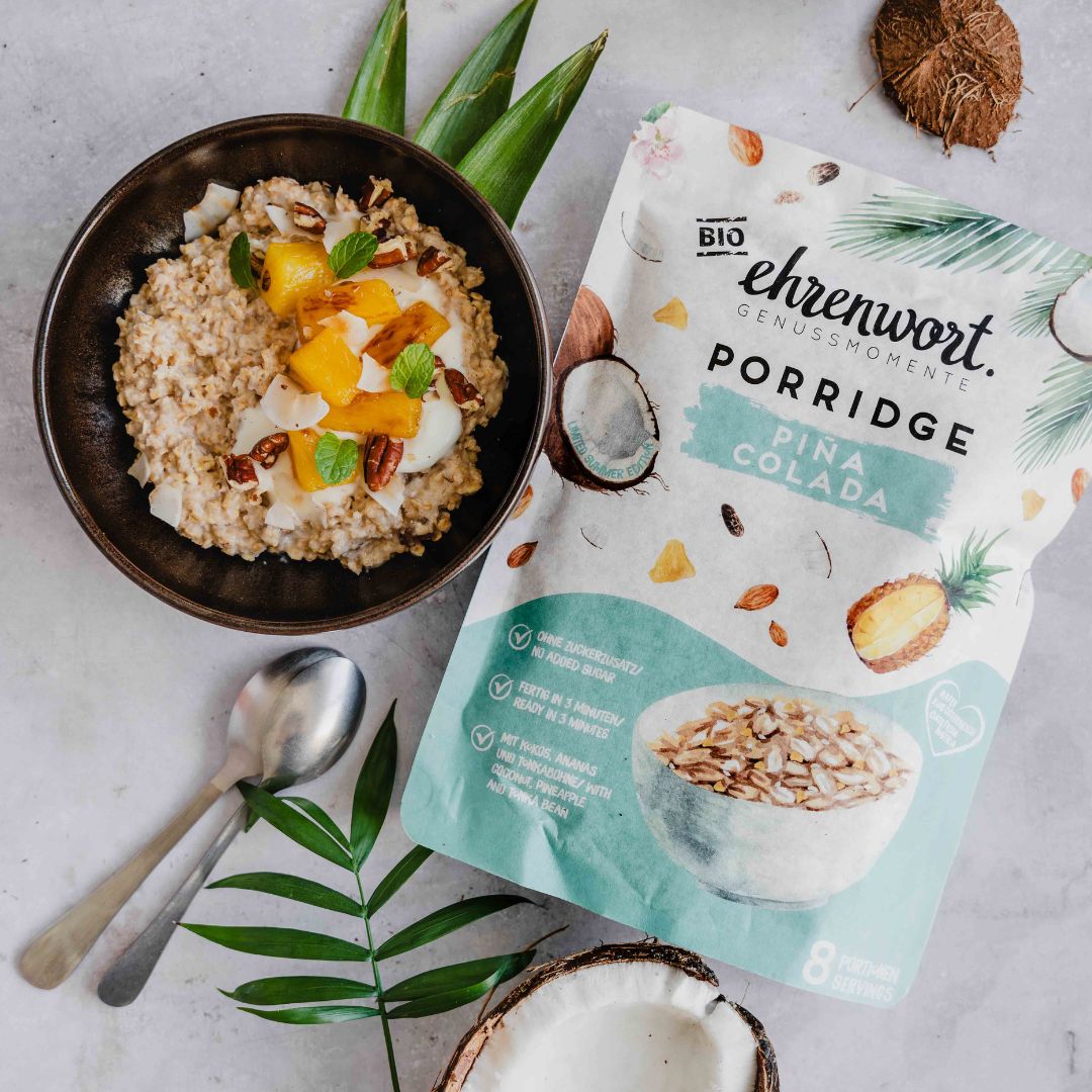 ehrenwort BIO Pina Colada Porridge Moodbild